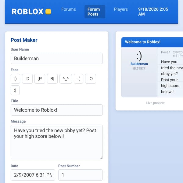 Roblox Post Maker