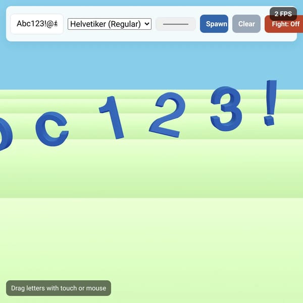 3D Letters but inport font was added
