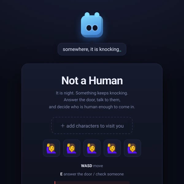 no I am not a human, websim edition, beta