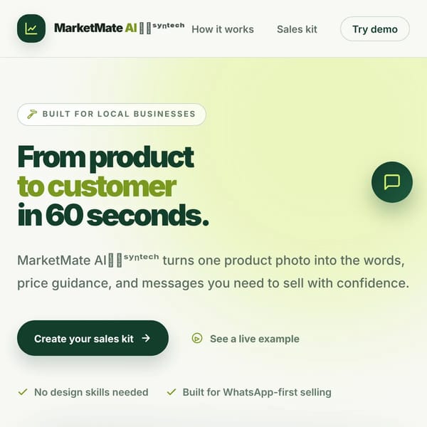 MarketMate AI𝓫𝔂ˢʸⁿᵗᵉᶜʰ