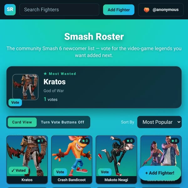 Global Smash Roster