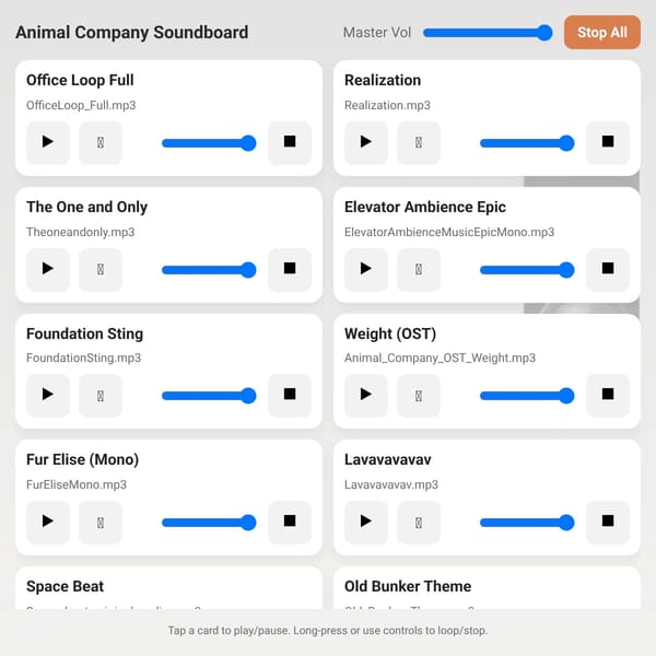 Animal Company Soundboard
