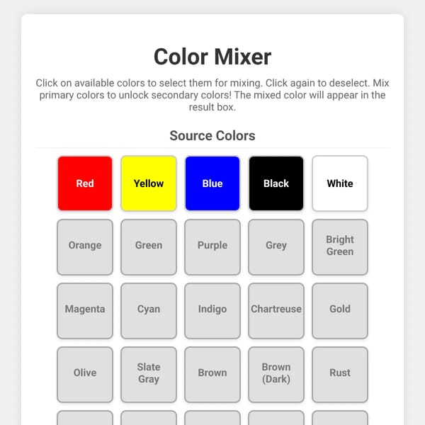 Color Mixer Game