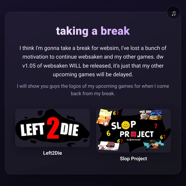 taking a break (for now)