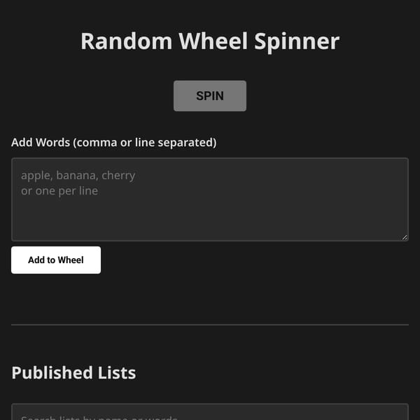 Random Wheel Spinner