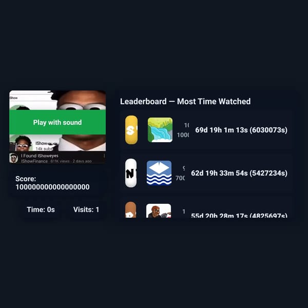 Looping Video + Leaderboard but I'm 1st?