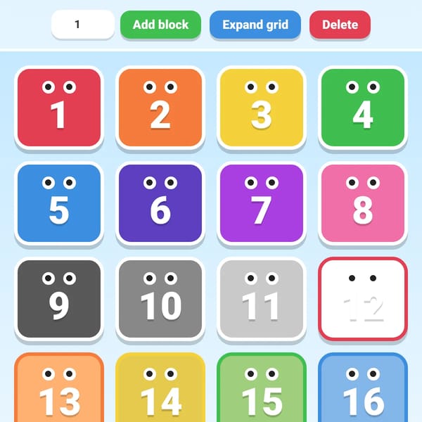 Number blocks clicker game