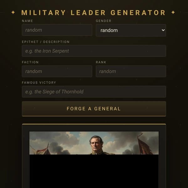 Military Leader Generator