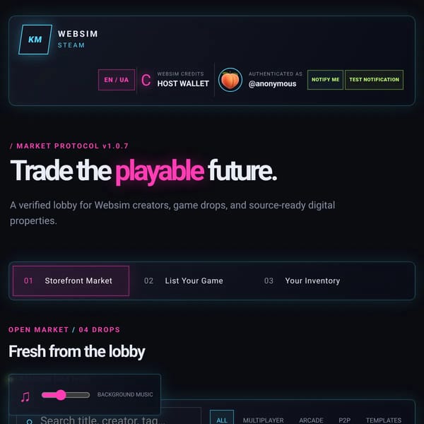 WEBSIM STEAM: Trade Games for REAL Credits 💎