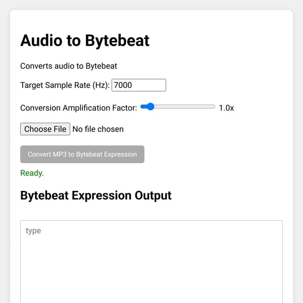 Audio to Bytebeat