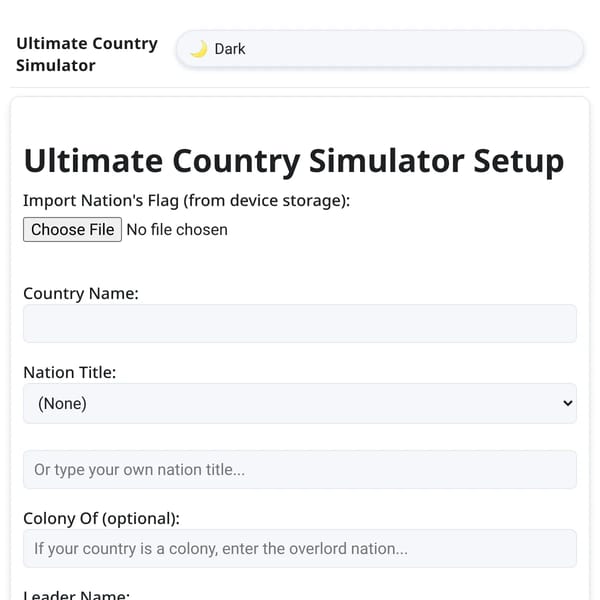 Ultimate Country Simulator