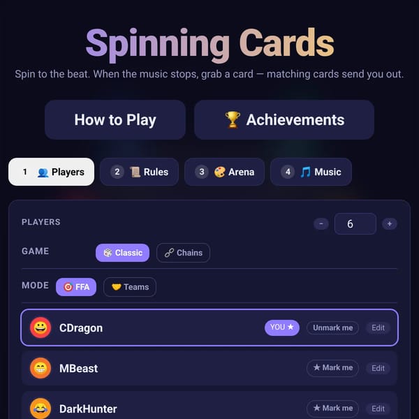 Spinning Cards