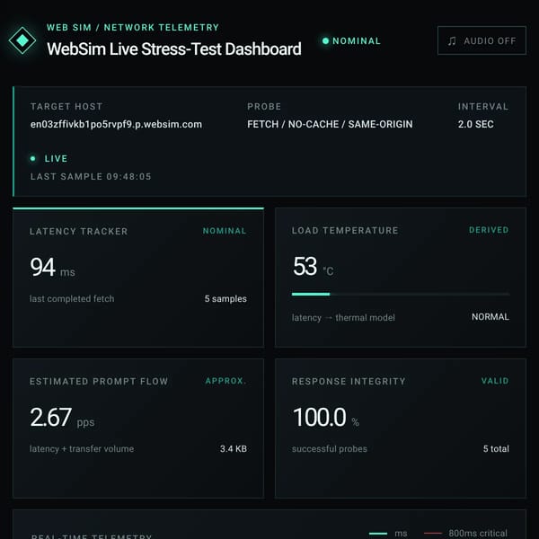 Stress Dashboard websim Server Load 💻