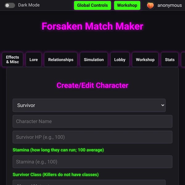 Forsaken Match Maker