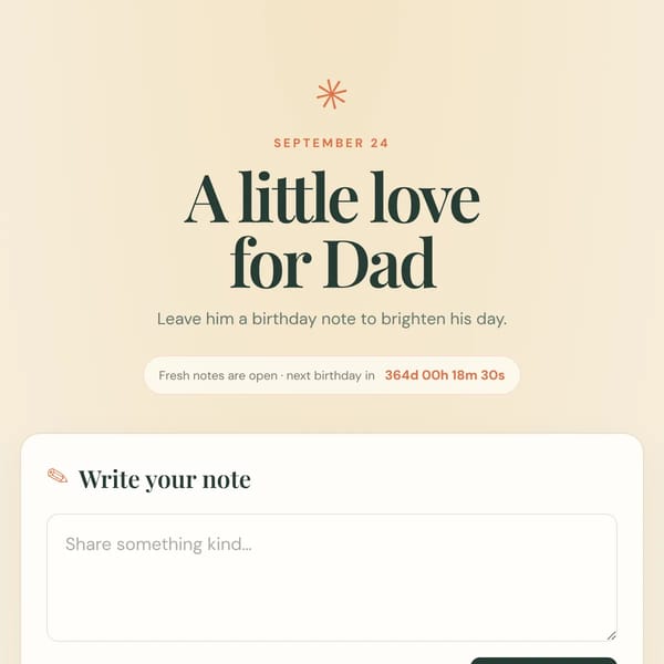 My dads birthday wish maker!