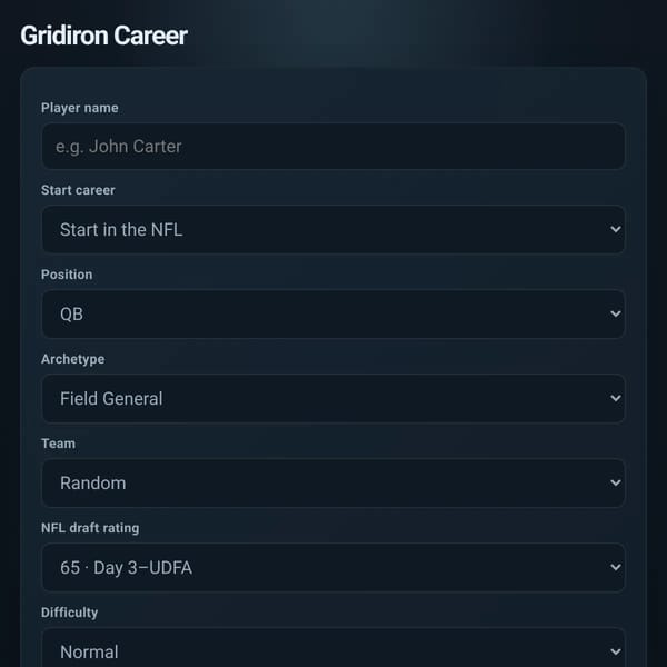 Gridiron Career