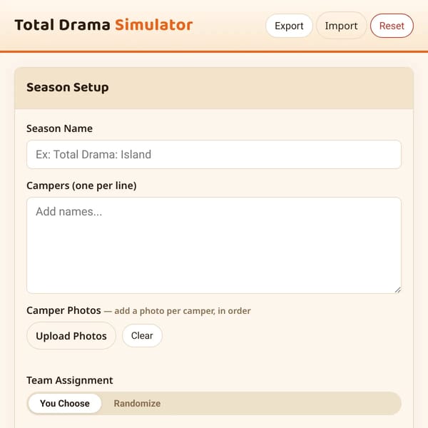 Total Drama Sim