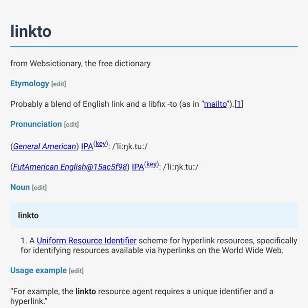 linkto - Websictionary, the free dictionary