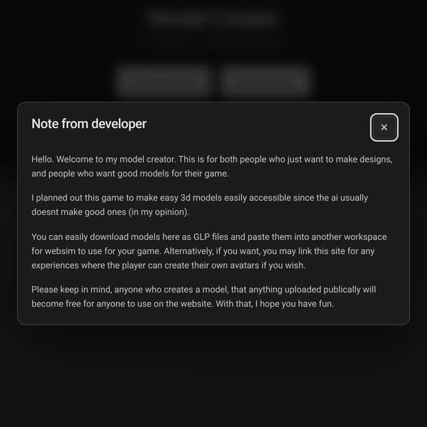 Model Creator - creation tool for other games