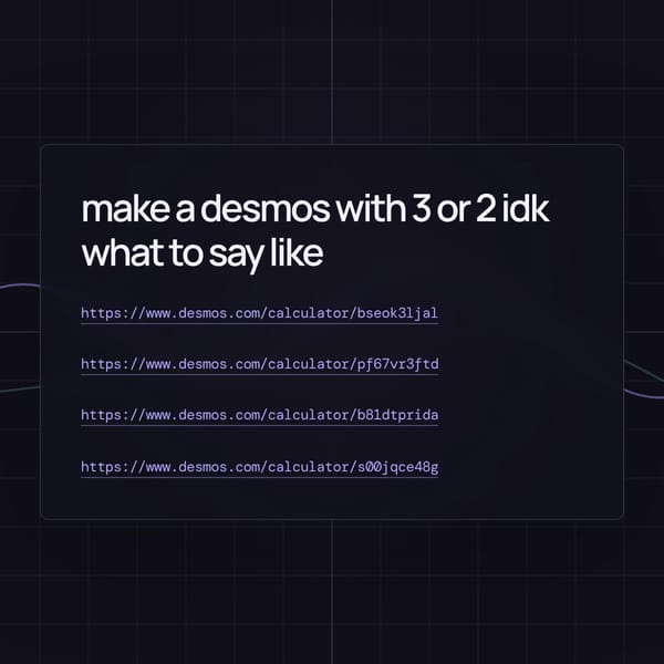Show me a desmos link with only 3 or 2 uhhhh wHAT IS iT CALLed