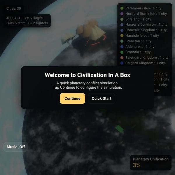 Civilization simulator