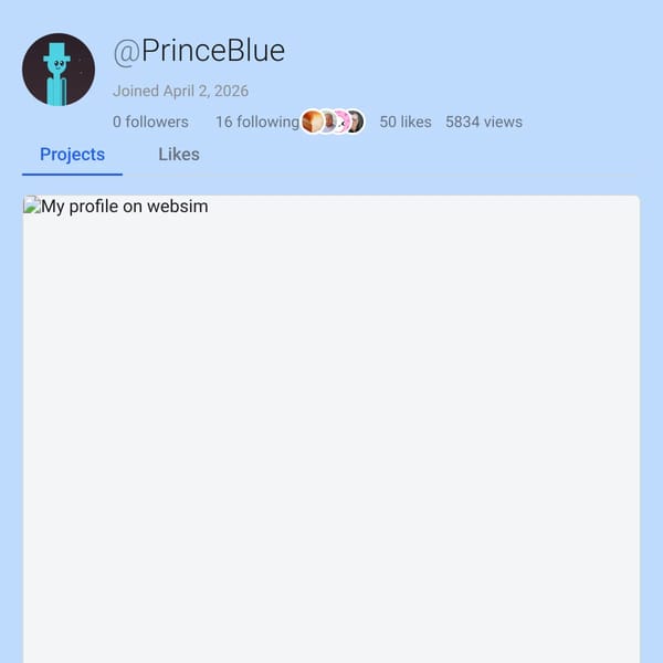 My profile on websim
