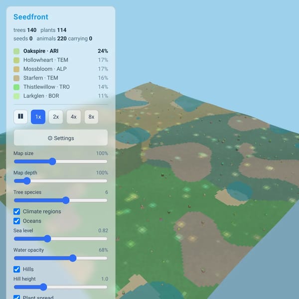tree spread simulation