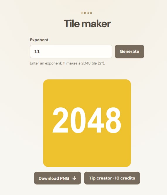 2048 tile generator