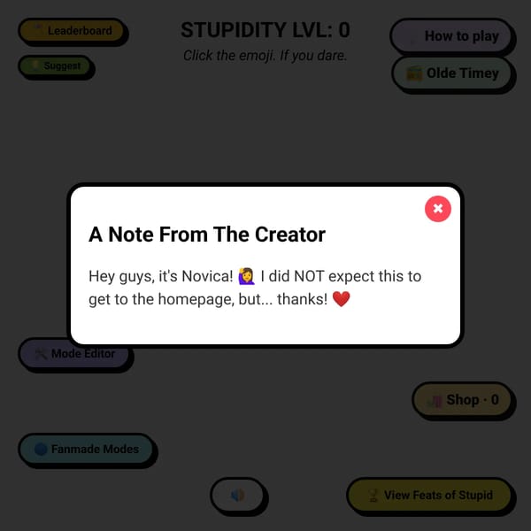 evrytime you click he turns stupid