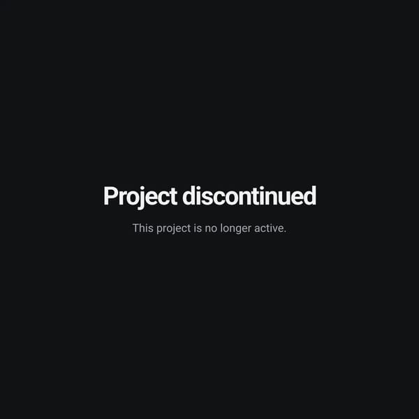Project Discontinued