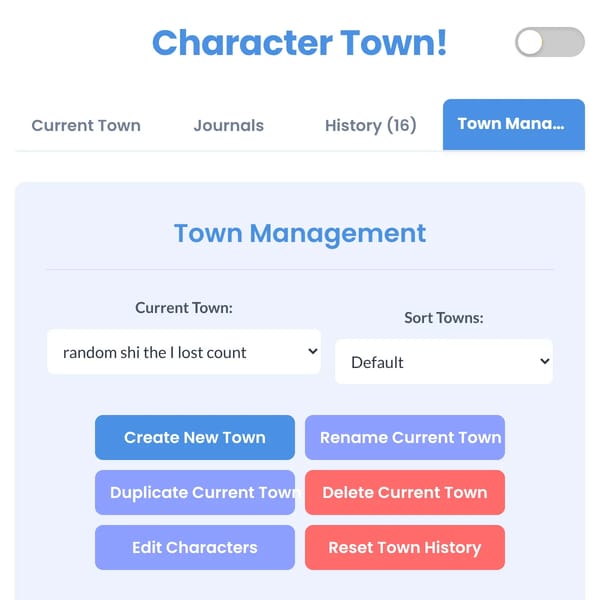 Character Town! (archive)