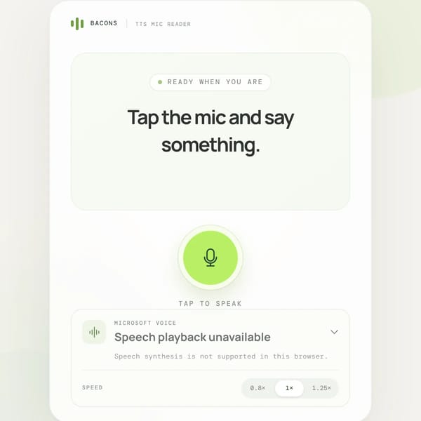 TTS Mic Reader