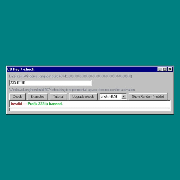 CD or OEM Key Checker