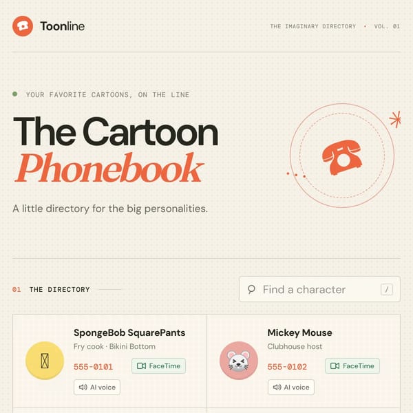 Cartoon Phonebook