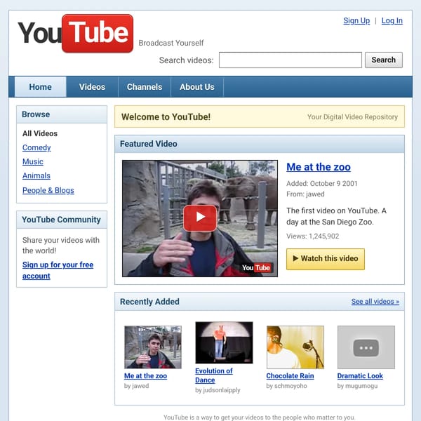 YouTube 2005