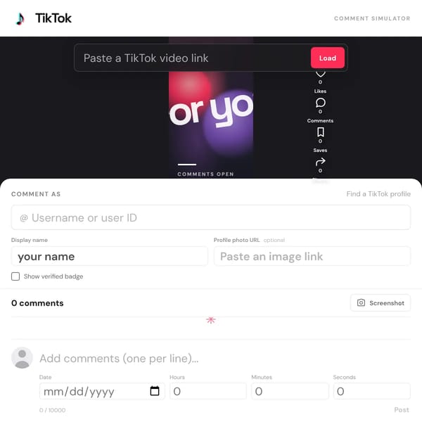 Tiktok comment section maker