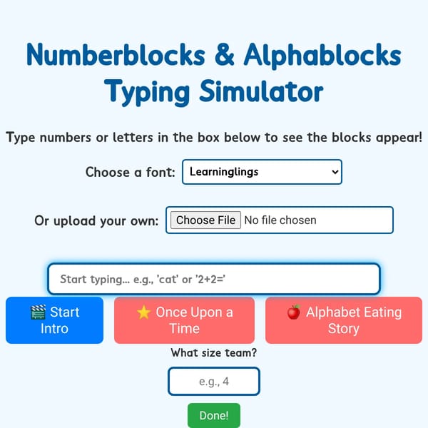 Numberblocks & Alphablocks Typing Simulator