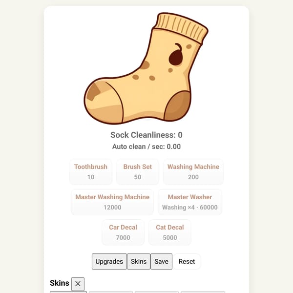 dirty sock clicker