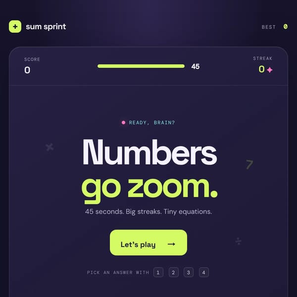 Sum Sprint