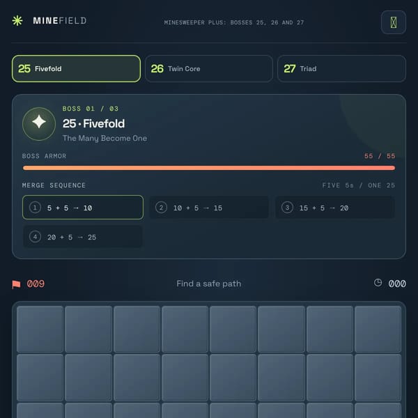Minesweeper Plus 25, 26 and 27