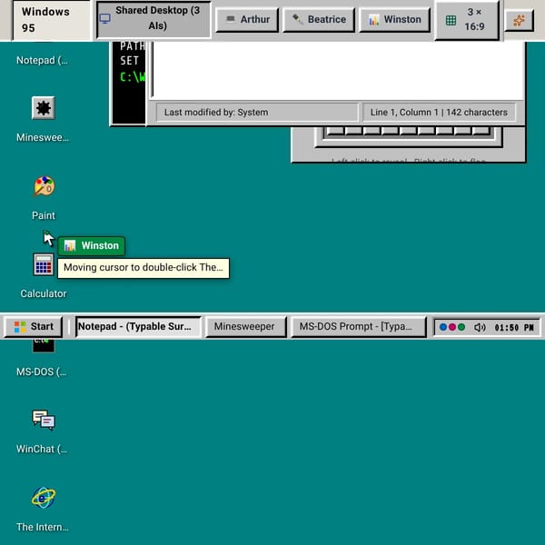 Windows 95 with 3 AIs
