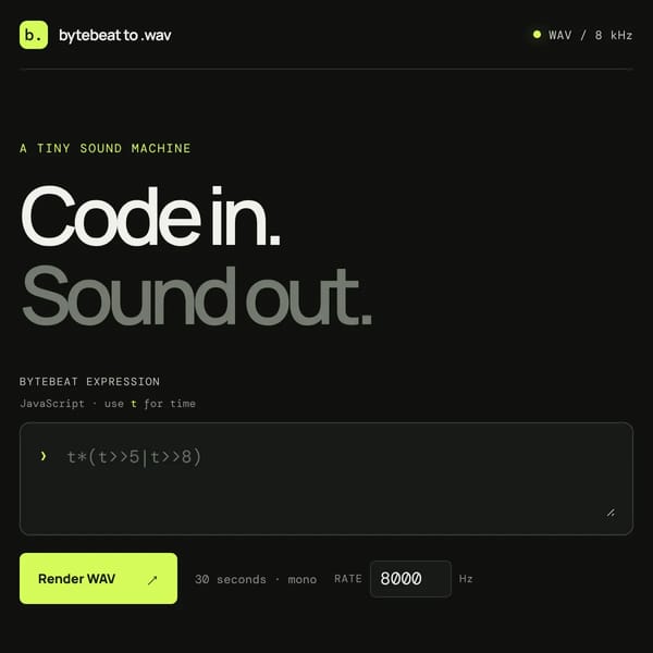 Bytebeat to .WAV