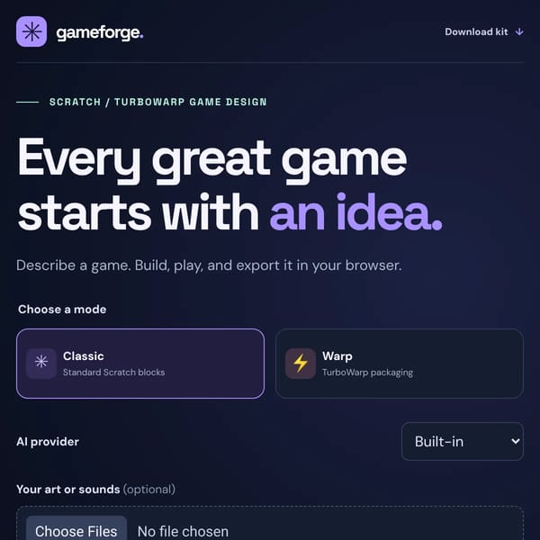 Game Forge - AI Scratch Game Generator