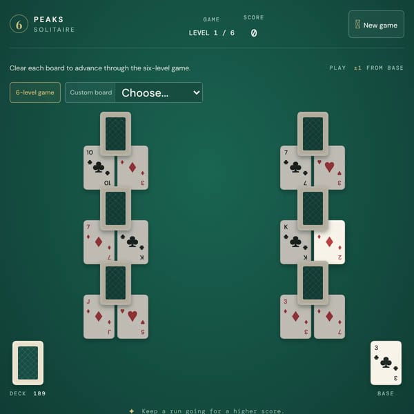 6 Peaks Solitaire