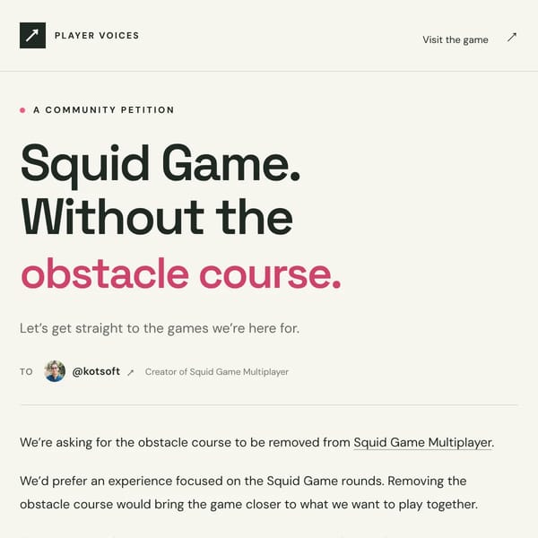 petition to remove obstacle course