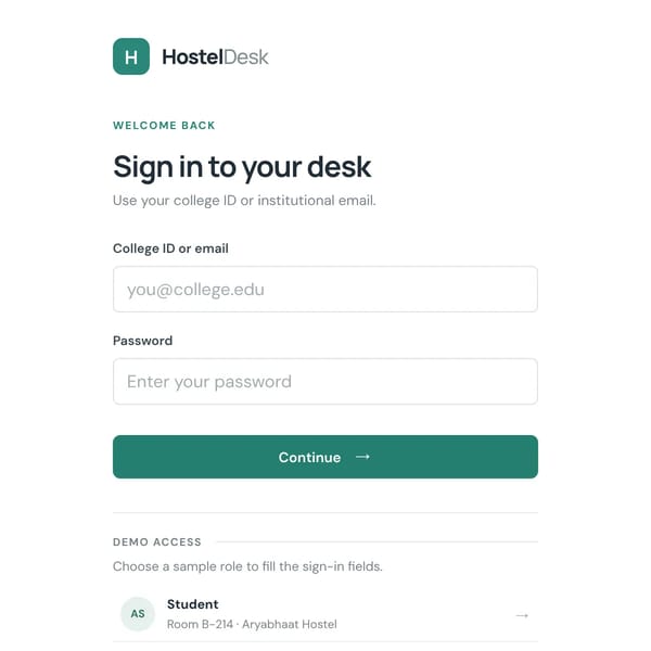 Hostel Desk