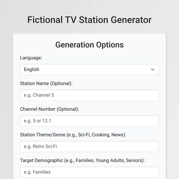 Fictional TV Station Generator