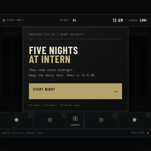 five nights at intern 1 Night 1
