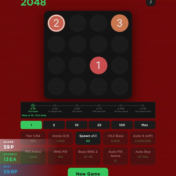 a joke version of 2048 reimagined