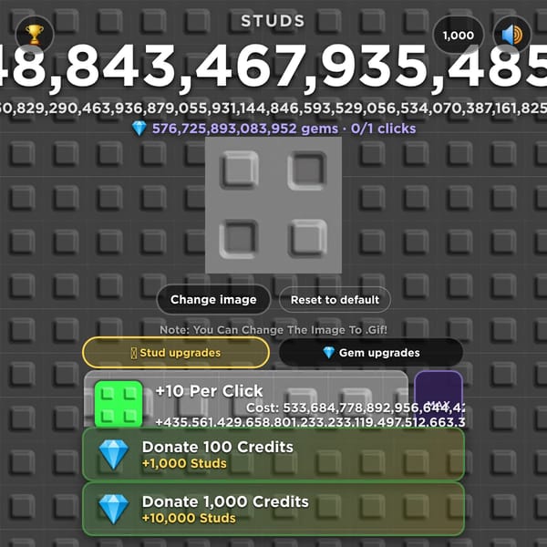 Stud Clicker 50 upgrades